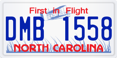 NC license plate DMB1558