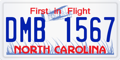 NC license plate DMB1567