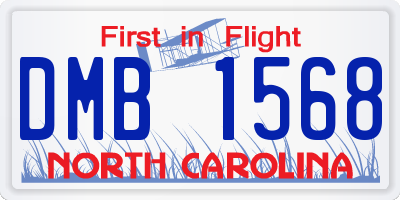 NC license plate DMB1568