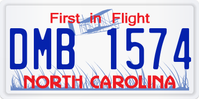 NC license plate DMB1574