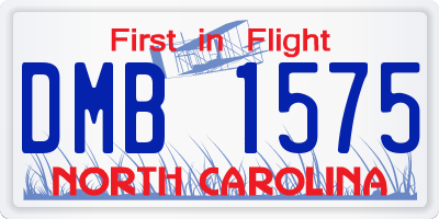 NC license plate DMB1575