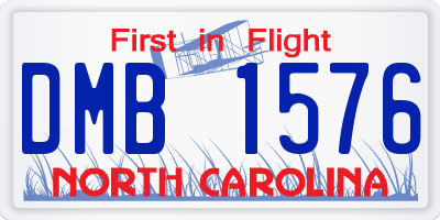 NC license plate DMB1576
