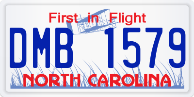 NC license plate DMB1579