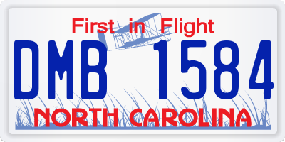 NC license plate DMB1584