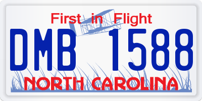 NC license plate DMB1588