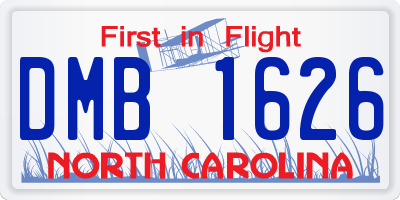 NC license plate DMB1626