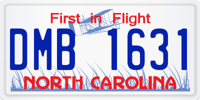 NC license plate DMB1631