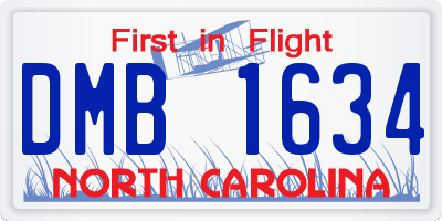 NC license plate DMB1634