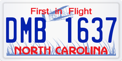 NC license plate DMB1637