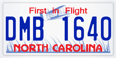 NC license plate DMB1640