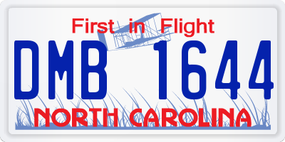 NC license plate DMB1644