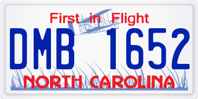 NC license plate DMB1652
