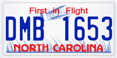 NC license plate DMB1653