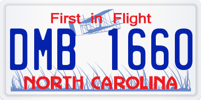 NC license plate DMB1660