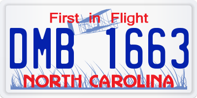 NC license plate DMB1663