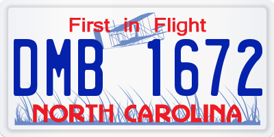 NC license plate DMB1672
