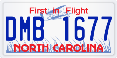 NC license plate DMB1677