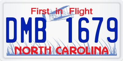 NC license plate DMB1679