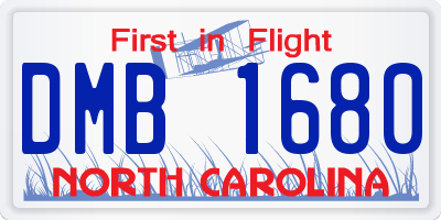 NC license plate DMB1680