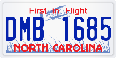 NC license plate DMB1685