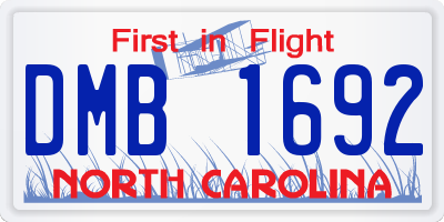 NC license plate DMB1692