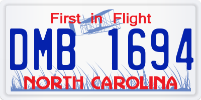 NC license plate DMB1694