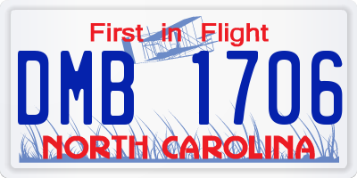 NC license plate DMB1706