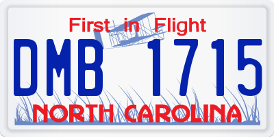 NC license plate DMB1715