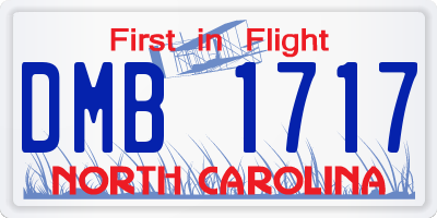 NC license plate DMB1717
