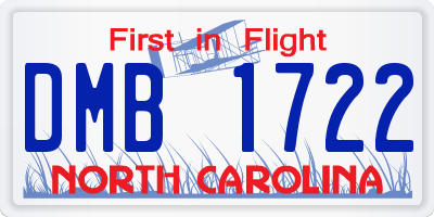 NC license plate DMB1722