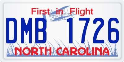 NC license plate DMB1726