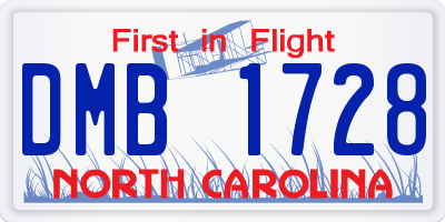 NC license plate DMB1728