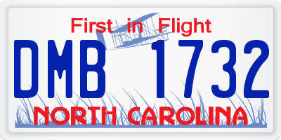 NC license plate DMB1732