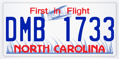 NC license plate DMB1733