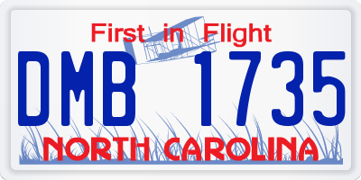 NC license plate DMB1735