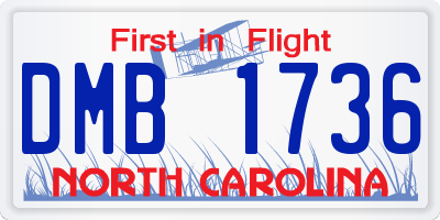 NC license plate DMB1736