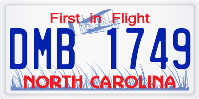 NC license plate DMB1749