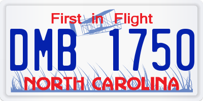 NC license plate DMB1750