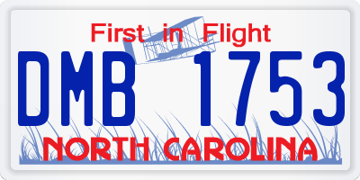 NC license plate DMB1753