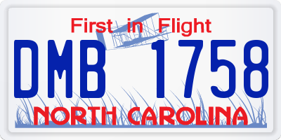 NC license plate DMB1758