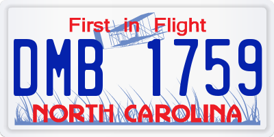 NC license plate DMB1759