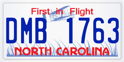 NC license plate DMB1763