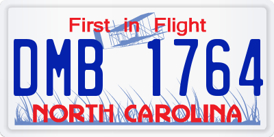 NC license plate DMB1764