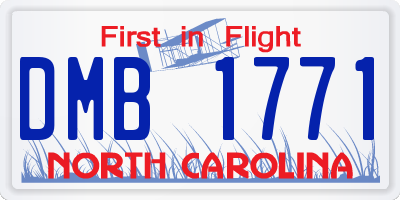 NC license plate DMB1771