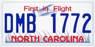 NC license plate DMB1772