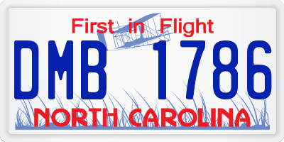 NC license plate DMB1786