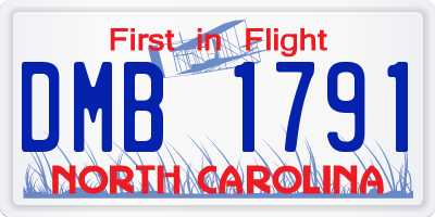 NC license plate DMB1791