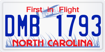 NC license plate DMB1793
