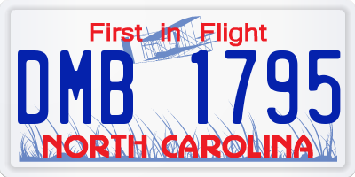 NC license plate DMB1795