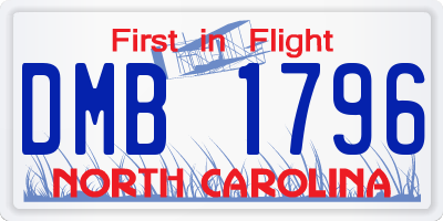 NC license plate DMB1796